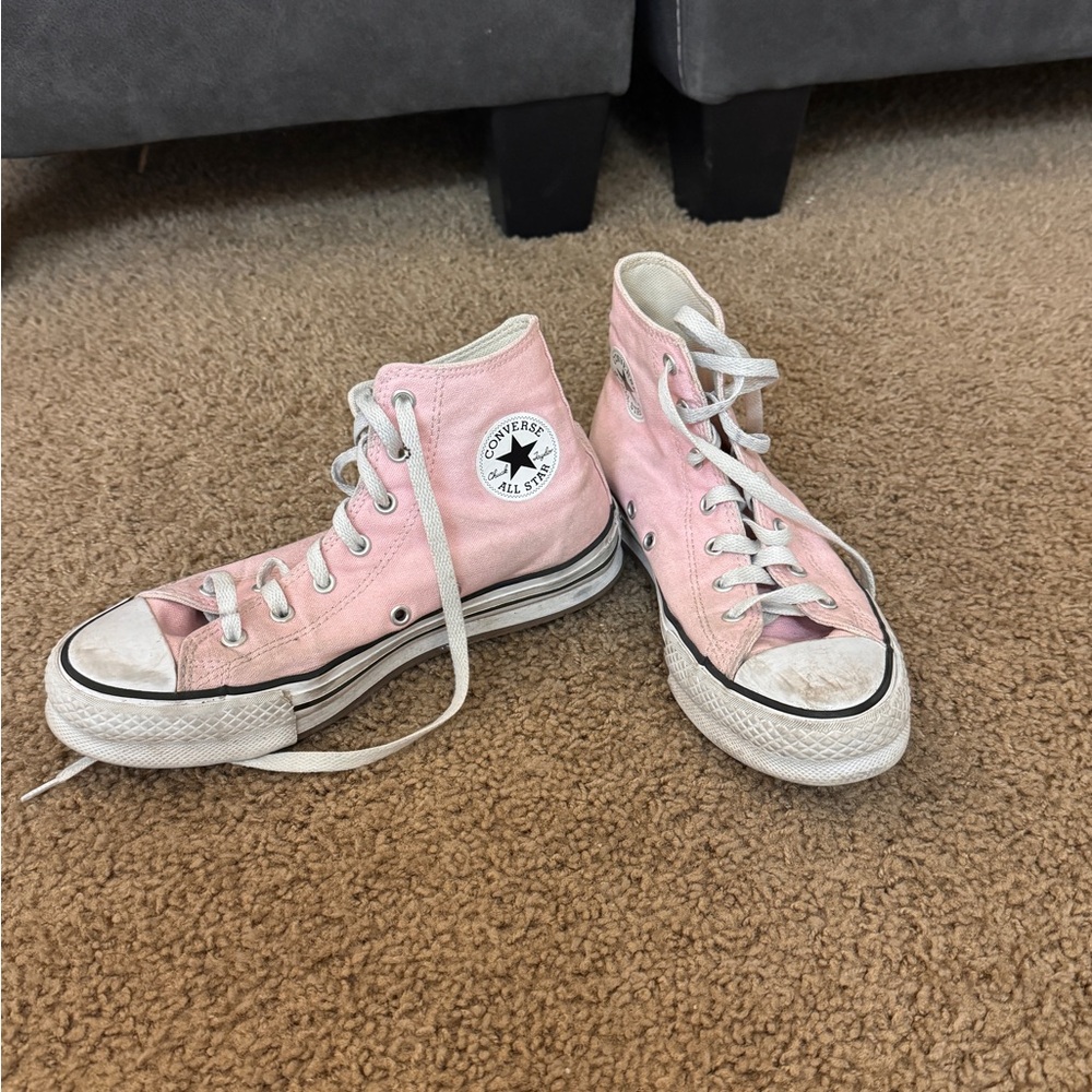 Pink High top Converse Size 5